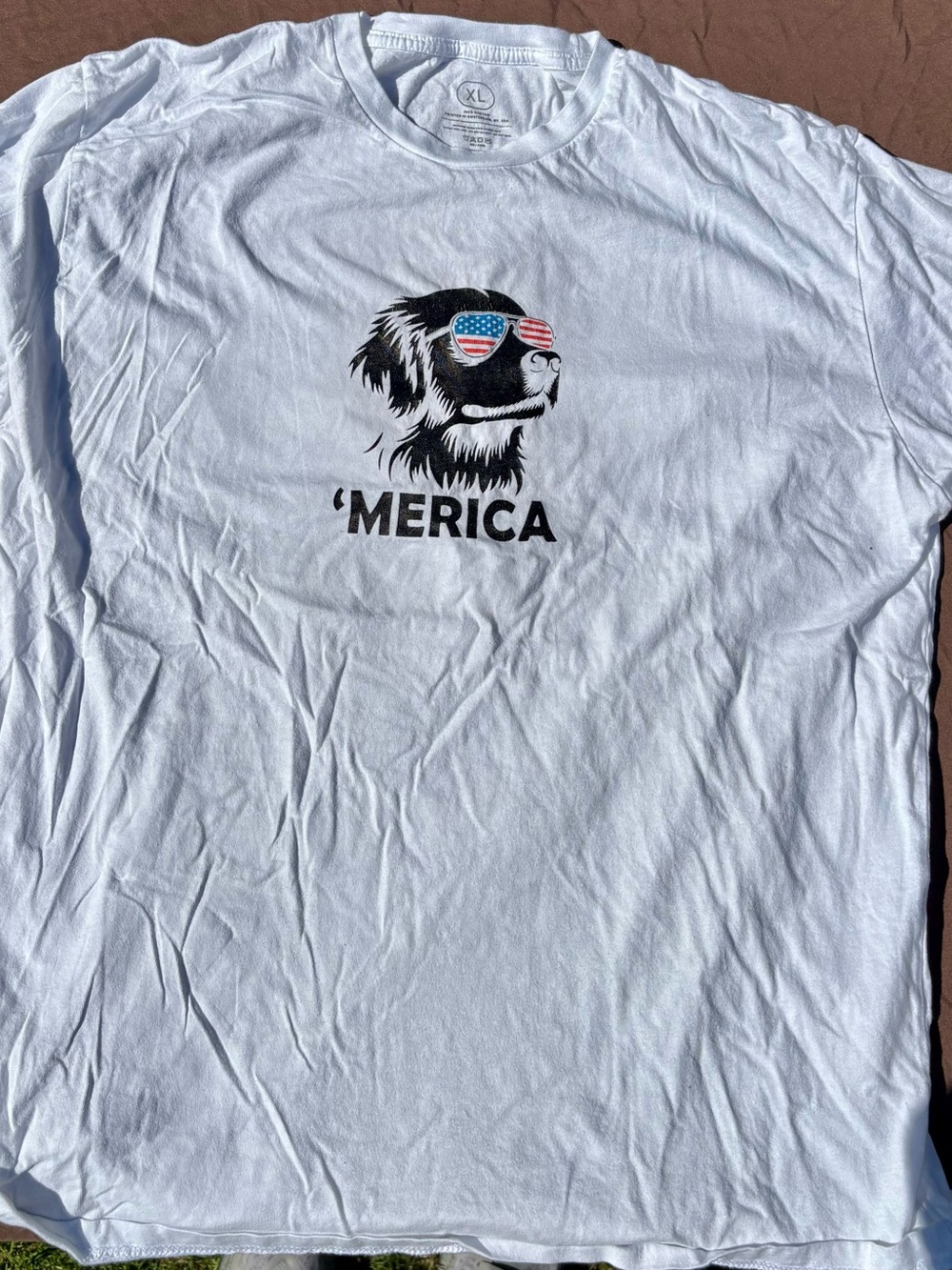 'Merica White Graphic Tee with Patriotic Sunglasses